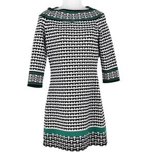 MAX STUDIO Size XS Geometric Print 3/4 Sleeve Boat Neck Sheath Mini Dress